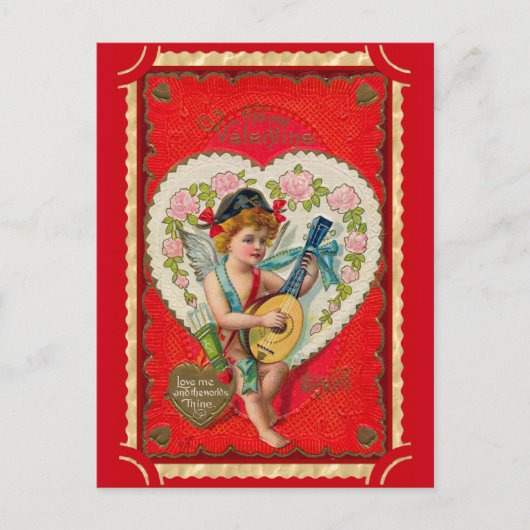 valentijn Cupido Art Musical Briefkaart (Voorkant)