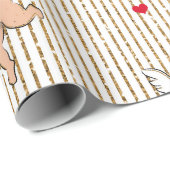 Valentijn Cupido engel in wit en goud Cadeaupapier (Rol Hoek)