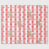 Valentijn cupido engel roze_groot cadeaupapier (Vlak)