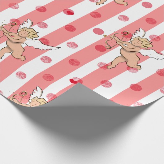 Valentijn cupido engel roze_groot cadeaupapier (Hoek)
