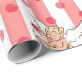Valentijn cupido engel roze_groot cadeaupapier (Rol Hoek)