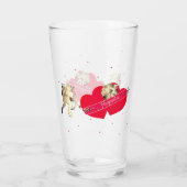 Valentijn Cupido & Hartjes  Glas (Achterkant)
