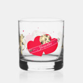 Valentijn Cupido & Hartjes Whisky Glas (Voorkant)