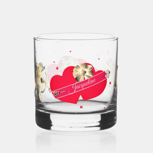 Valentijn Cupido & Hartjes Whisky Glas (Achterkant)