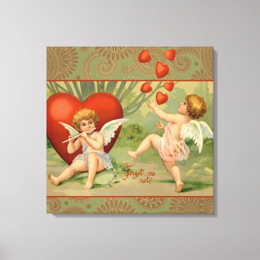 Valentijn Cupido's Liefde Antiek Oudheid Canvas Afdruk (Voorkant)