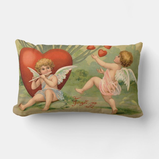 Valentijn Cupido's Liefde Antiek Oudheid Kussen (Voorkant)