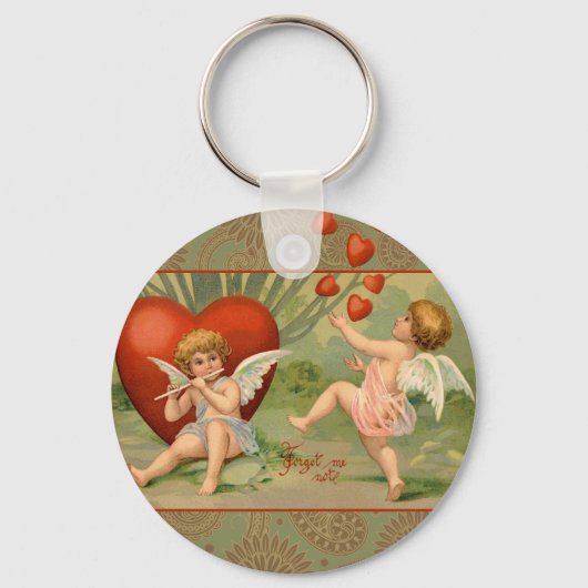 Valentijn Cupido's Liefde Antiek Oudheid Sleutelhanger (Voorkant)