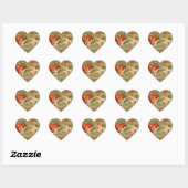 Valentijn Cupido's Liefde Antiek Retro Hart Sticker (Vel)