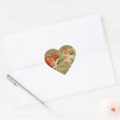 Valentijn Cupido's Liefde Antiek Retro Hart Sticker (Envelop)