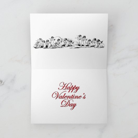 Valentijn - Cupid's Firing Squad Feestdagen Kaart (Binnen)