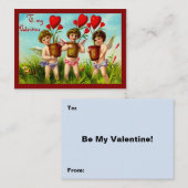 Valentijn Cupids Holding Planten van het rode har Notitiekaartje (Voorkant / Achterkant)