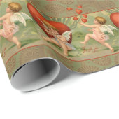 Valentijn Cupids Love Antiek Vintage Cadeaupapier (Rol Hoek)