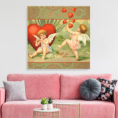 Valentijn Cupids Love Antiek Vintage Canvas Afdruk (Insitu (Woonkamer))