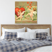 Valentijn Cupids Love Antiek Vintage Canvas Afdruk (Insitu (Slaapkamer))