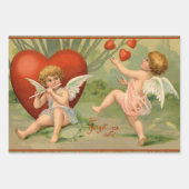Valentijn Cupids Love Antiek Vintage Inpakpapier Vel (Voorkant)