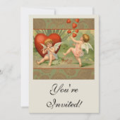 Valentijn Cupids Love Antiek Vintage Kaart (Voorkant)