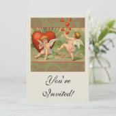 Valentijn Cupids Love Antiek Vintage Kaart (Staand voorkant)
