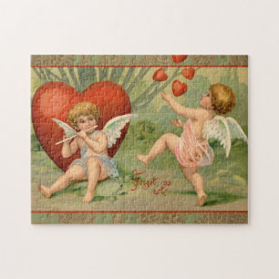 Valentijn Cupids Love Antiek Vintage Legpuzzel