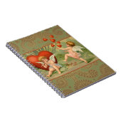 Valentijn Cupids Love Antiek Vintage Notitieboek (Rechterzijde)