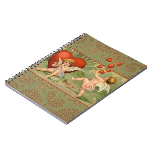 Valentijn Cupids Love Antiek Vintage Notitieboek (Linkerzijde)