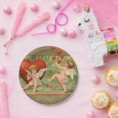 Valentijn Cupids Love Antiek Vintage Papieren Bordje (Feest)