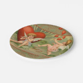 Valentijn Cupids Love Antiek Vintage Papieren Bordje (Gekanteld)