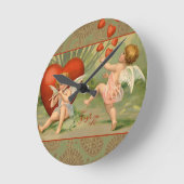 Valentijn Cupids Love Antiek Vintage Ronde Klok (Hoek)