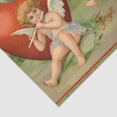 Valentijn Cupids Love Antiek Vintage Tissuepapier (Detail)
