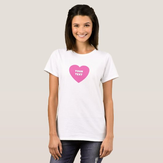 Valentijn Custom Snoep Roze Hart T-shirt (Voorkant volledig)