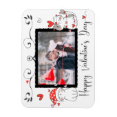 Valentijn Cute Cat Hearts Custom Photo Magneet (Verticaal)