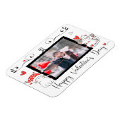 Valentijn Cute Cat Hearts Custom Photo Magneet (Linkerzijde)