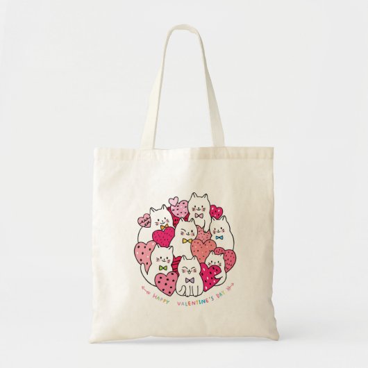 Valentijn Cute Cats Tote Bag (Voorkant)