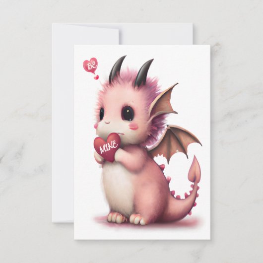 Valentijn Cute Draak Kaart (Voorkant)