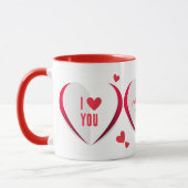 Valentijn Cute Paper Hearts Personalized Mug Mok (Links)