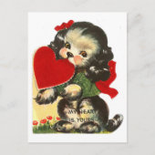 Valentijn  Cute Puppy and Heart Feestdagenkaart (Voorkant)