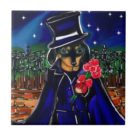 VALENTIJN DACHSHOND TEGELTJE (Voorkant)