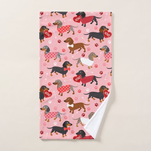 Valentijn Dachshund Bad Handdoek (Handdoek)