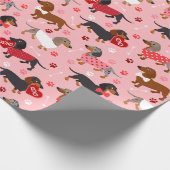 Valentijn Dachshund Cadeaupapier (Hoek)