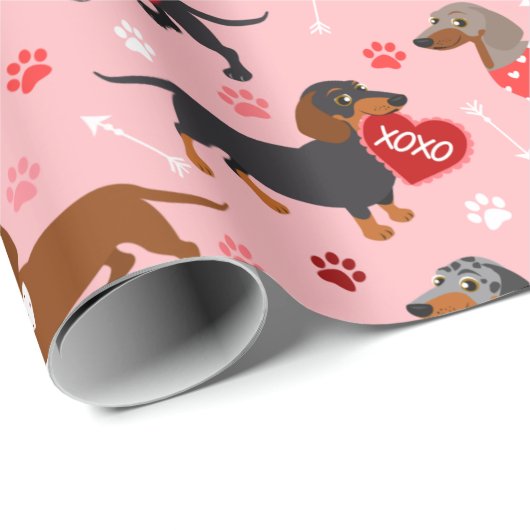 Valentijn Dachshund Cadeaupapier (Rol Hoek)