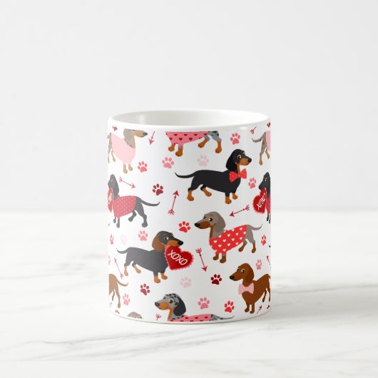 Valentijn Dachshund Coffee Mok (Center)