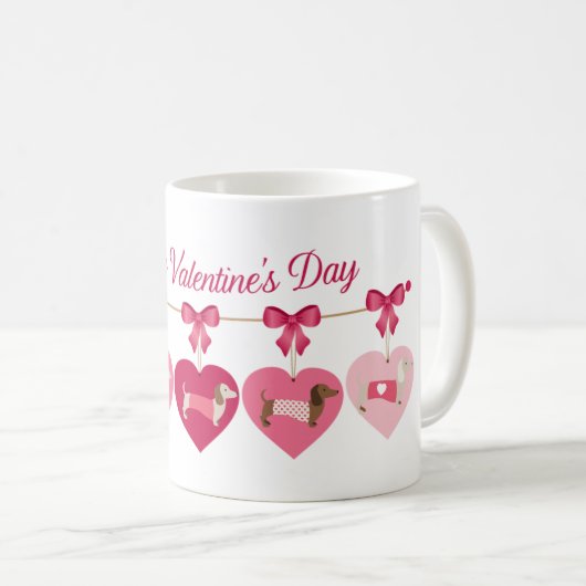 Valentijn Dachshund Coffee Mok Gift (Voorkant rechts)