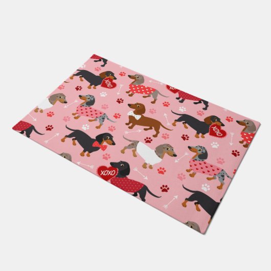 Valentijn Dachshund Deurmat (Schuin)