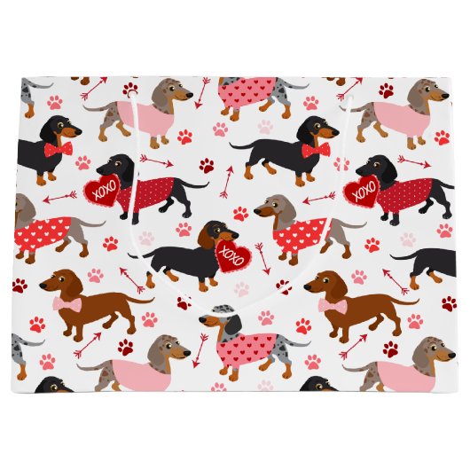 Valentijn Dachshund Groot Cadeauzakje (Voorkant)
