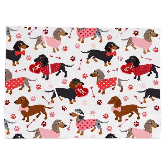 Valentijn Dachshund Groot Cadeauzakje (Achterkant)