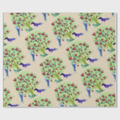 Valentijn Dachshund Hearts Matte Wrapping Paper Cadeaupapier (Vlak)