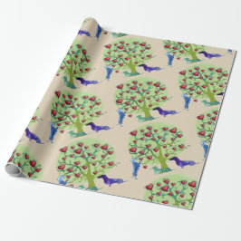 Valentijn Dachshund Hearts Matte Wrapping Paper Cadeaupapier