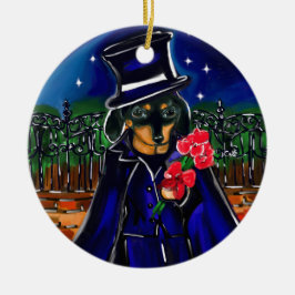 VALENTIJN DACHSHUND KERAMISCH ORNAMENT