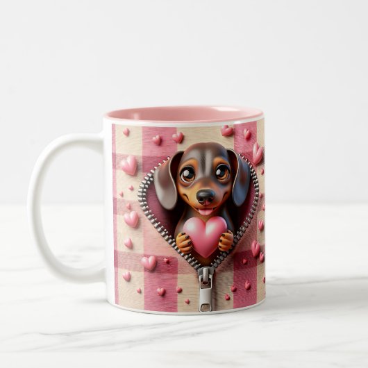 Valentijn Dachshund Mok (Links)