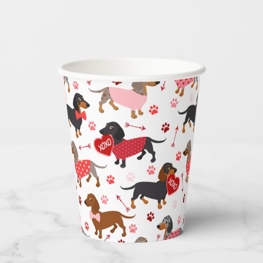 Valentijn Dachshund Papieren Bekers (Achterkant)