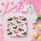 Valentijn Dachshund Papieren Bordje (Feest)